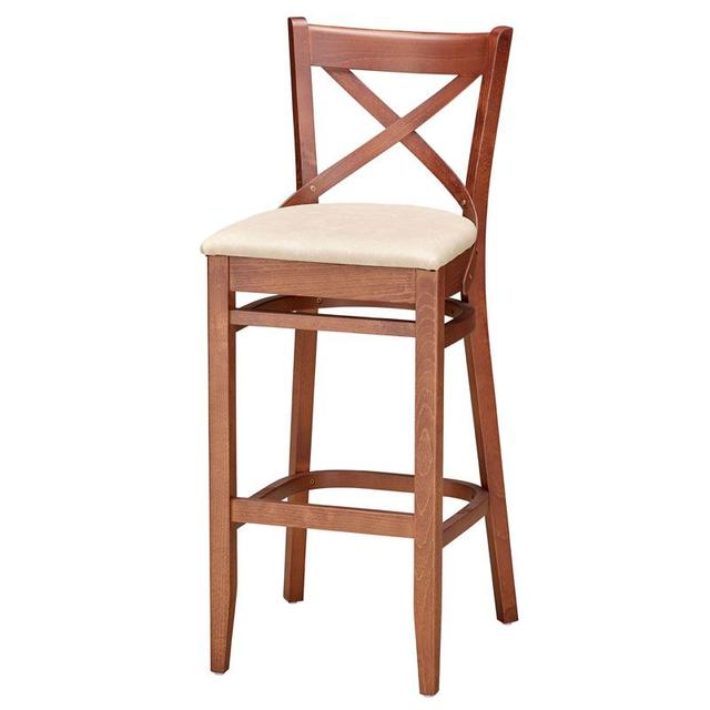 Geneva Bar Stool, Upholstered Seat