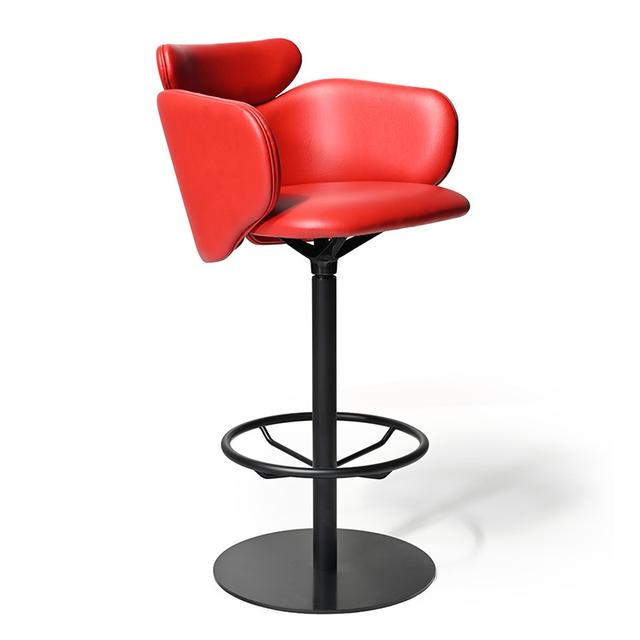 La Rossa Pedestal Bar Stool, Fully Upholstered