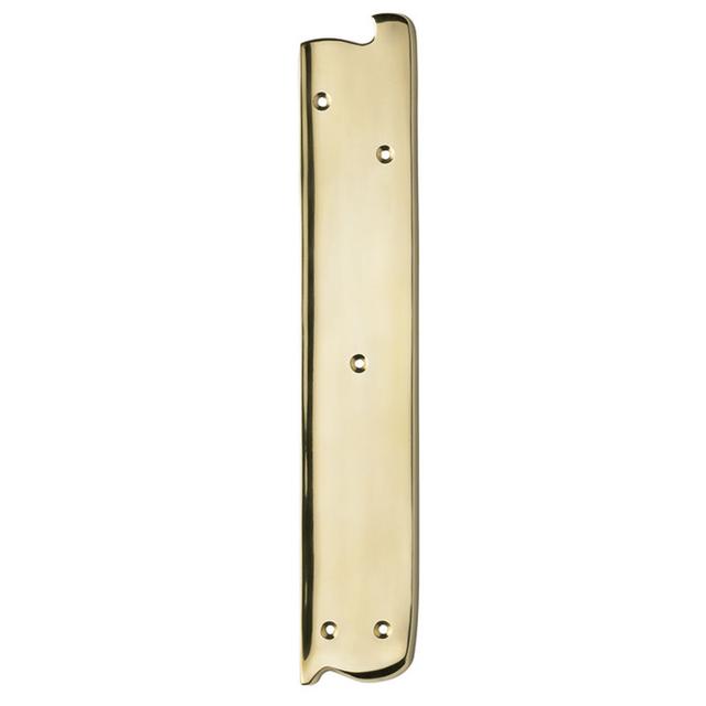 Brass Nouveau Push Plate, Left Hand