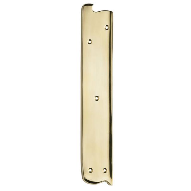 Brass Nouveau Push Plate, Right Hand