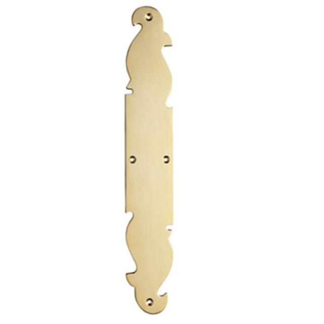 Brass Victorian Push Plate, Left Hand