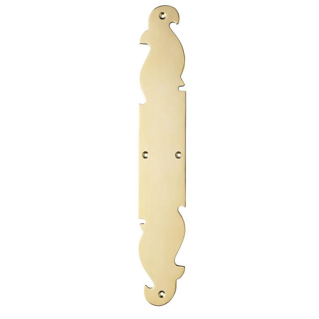 Brass Victorian Push Plate, Right Hand