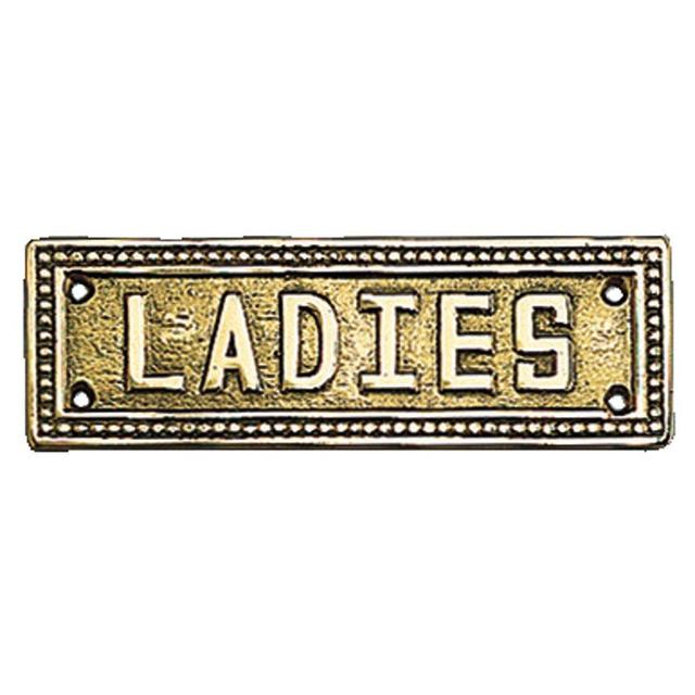 Brass ladies sign