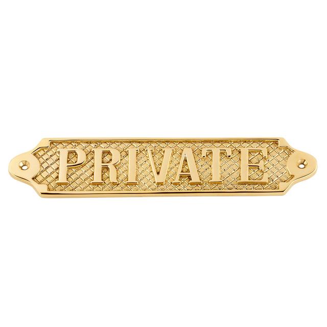 Brass Private Sign