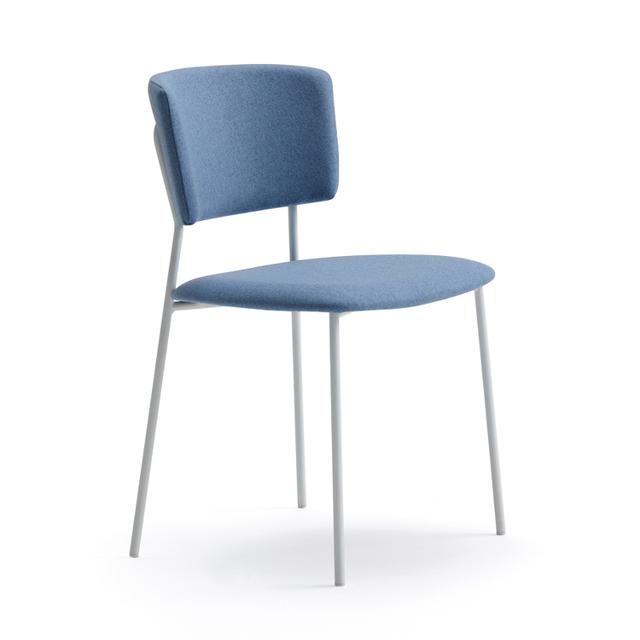 Wrap Side Chair, Metal Legs, Fully Upholstered