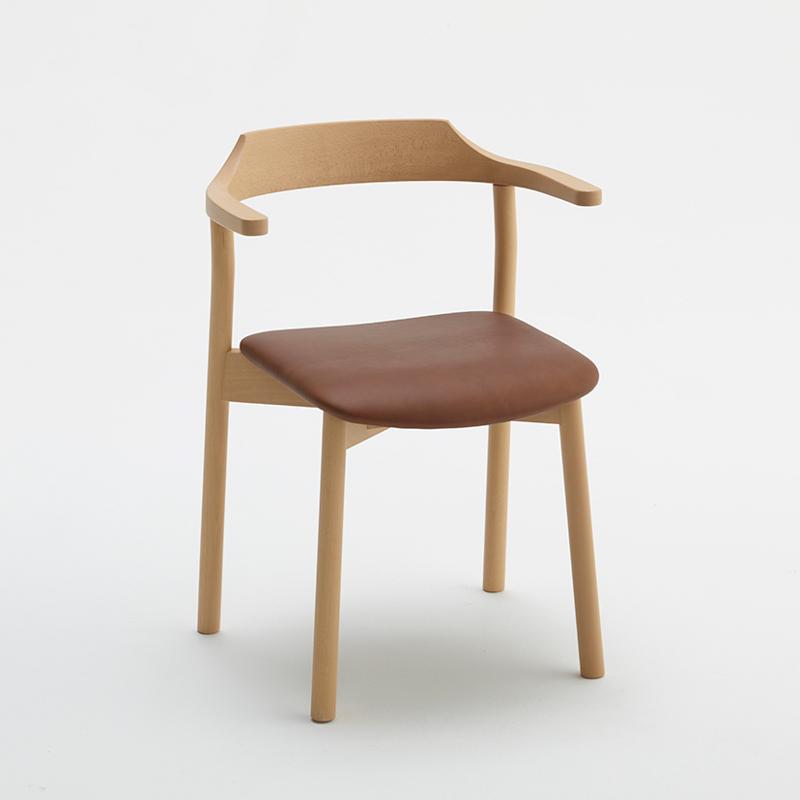 Yumi armchair with upholstered seat 