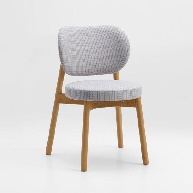 Coco Stackable Side Chair, Wooden Outer Back