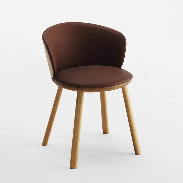 Palmo Armchair, Upholstered, Wooden Outer Back