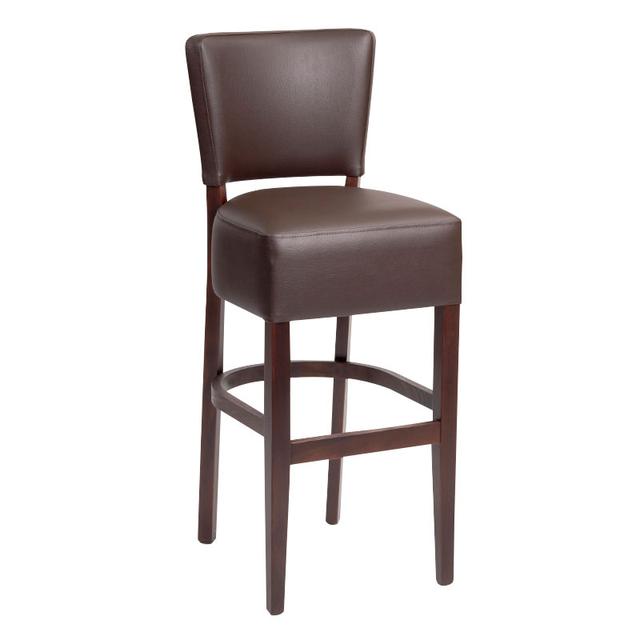 Como Bar Stool In Mocha Faux Leather