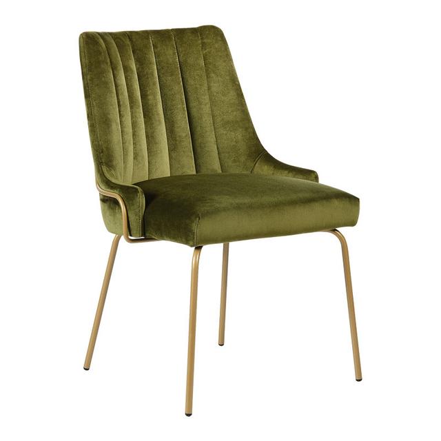 Louvre Side Chair, Tubular Metal Frame, Fluted Back