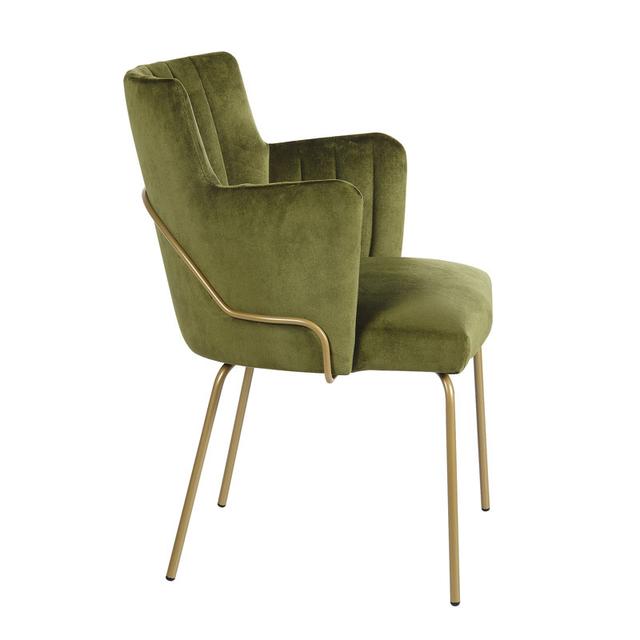 Louvre Armchair, Tubular Metal Frame, Fluted Back