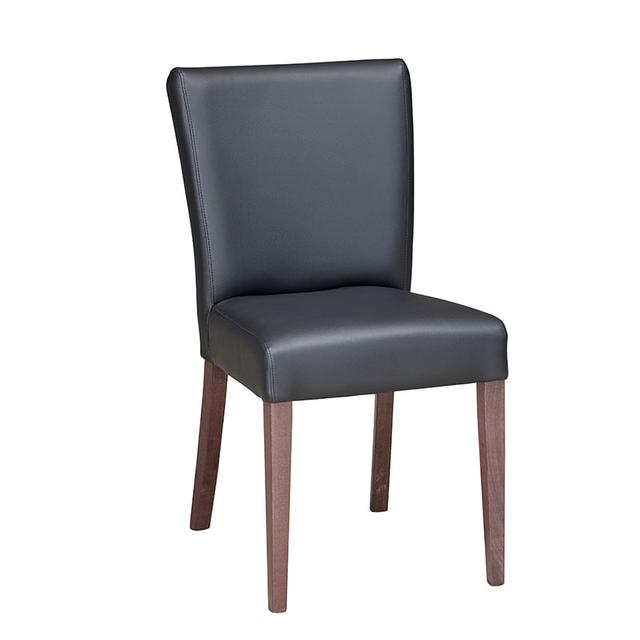 Loris Side Chair In Black Faux Leather
