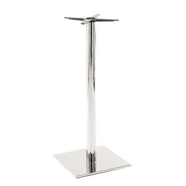 Inox 4424/AC H1080 Square Poseur Table Base, Stainless Steel