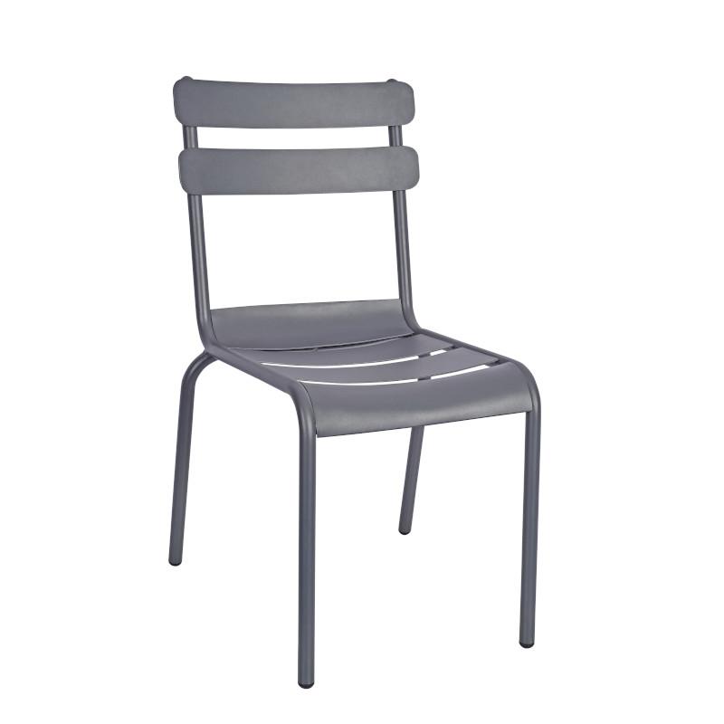 Oslo stacking side chair, grey Image 1