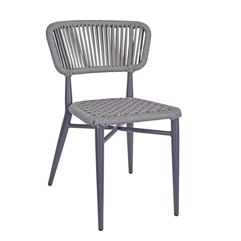 Madrid stacking side chair, grey Image 1