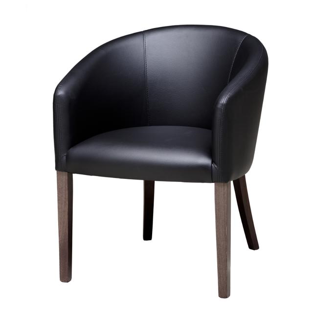 Valencia Tub Chair In Black Faux Leather