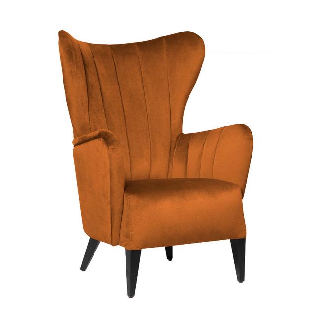 Duke Lounge Chair, Upholstered With Fluted Back