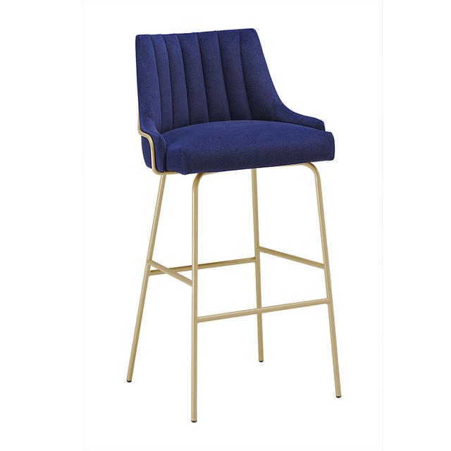 Louvre Bar Stool, Tubular Metal Frame, Fluted Back