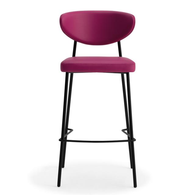 Ivy Bar Stool, Steel Frame, Upholstered Seat and Back