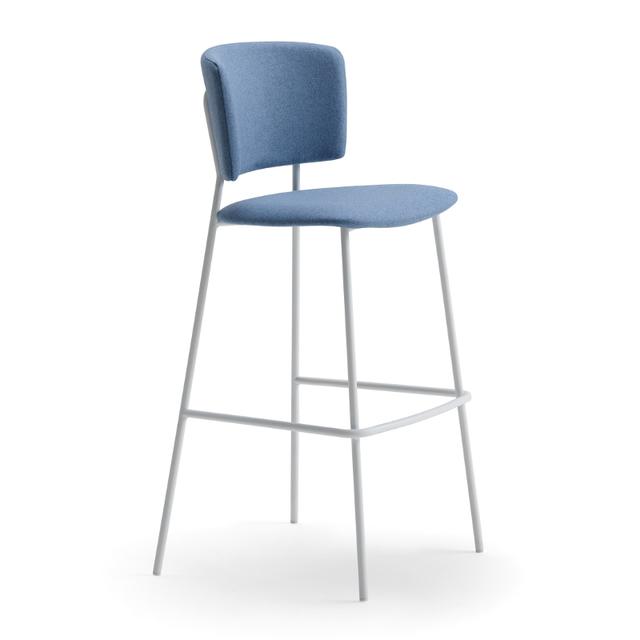 Wrap Bar Stool, Metal Legs, Fully Upholstered