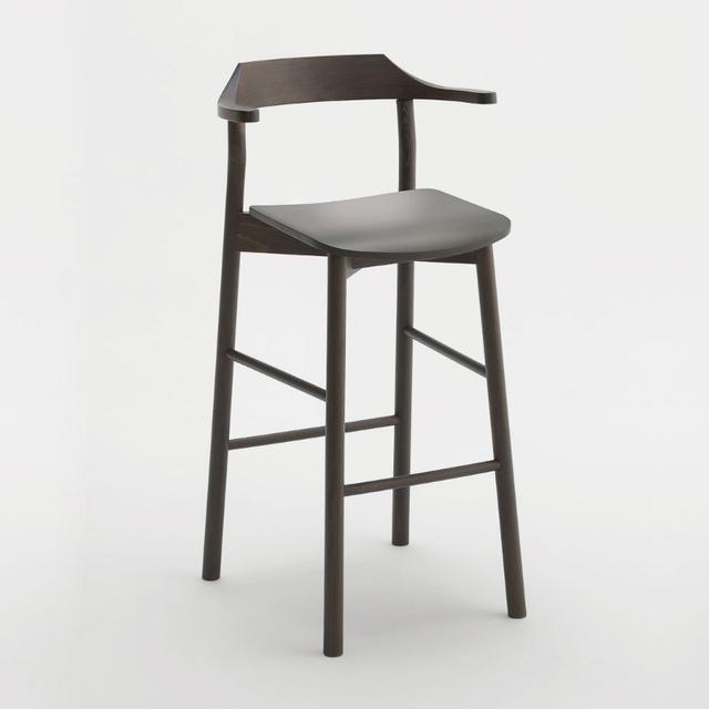 Yumi Bar Stool, Wooden Seat