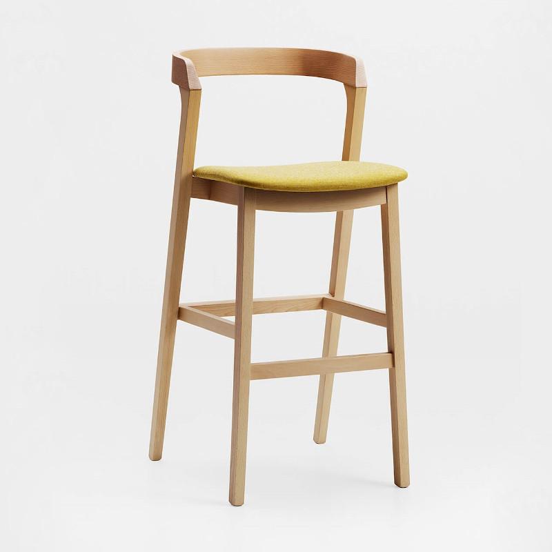 Arco bar stool with upholstered seat 
