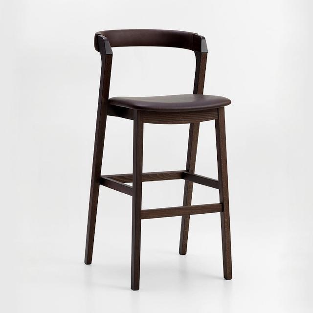 Arco Bar Stool, Upholstered Seat and Back