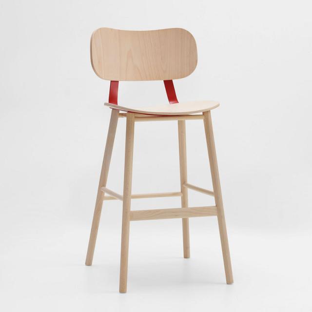 Viki Bar Stool, Wooden Seat