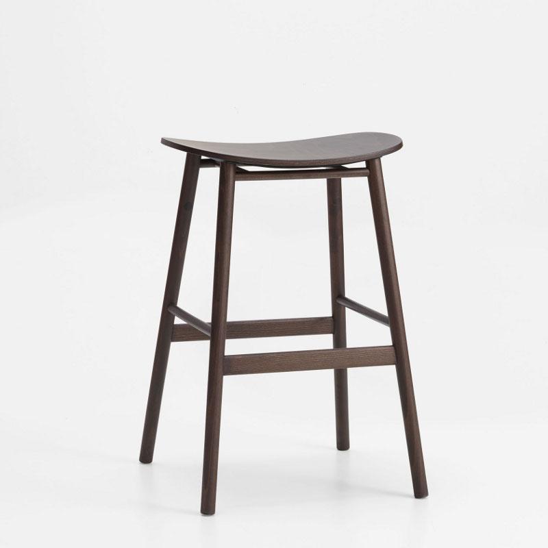 Vicky bar stool with wooden seat 