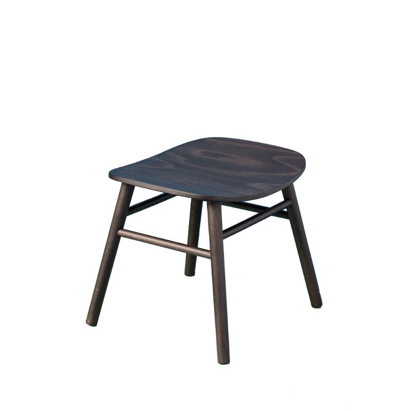 Viki low stool, wooden seat 