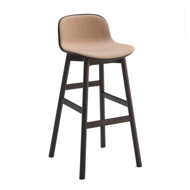 Ribbon Bar Stool, Upholstered Seat And Back