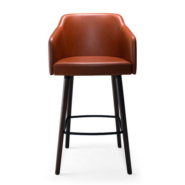 Yvonne Beta Bar Stool, Wood Legs