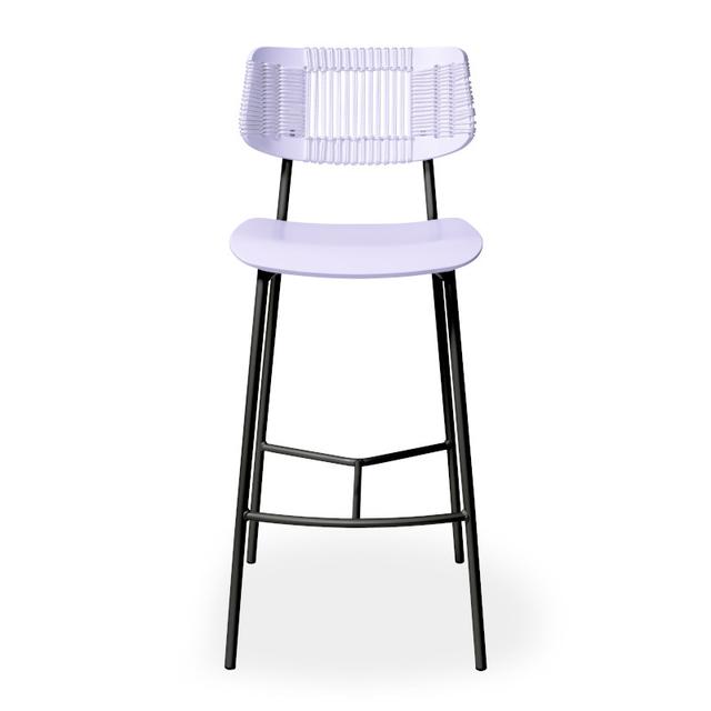 Meadow Bar Stool, Wood Seat, Rope Back
