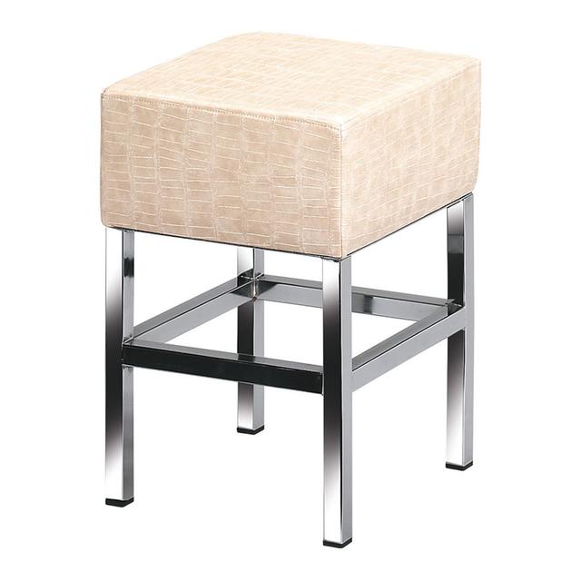 Cube Low Stool In Chrome