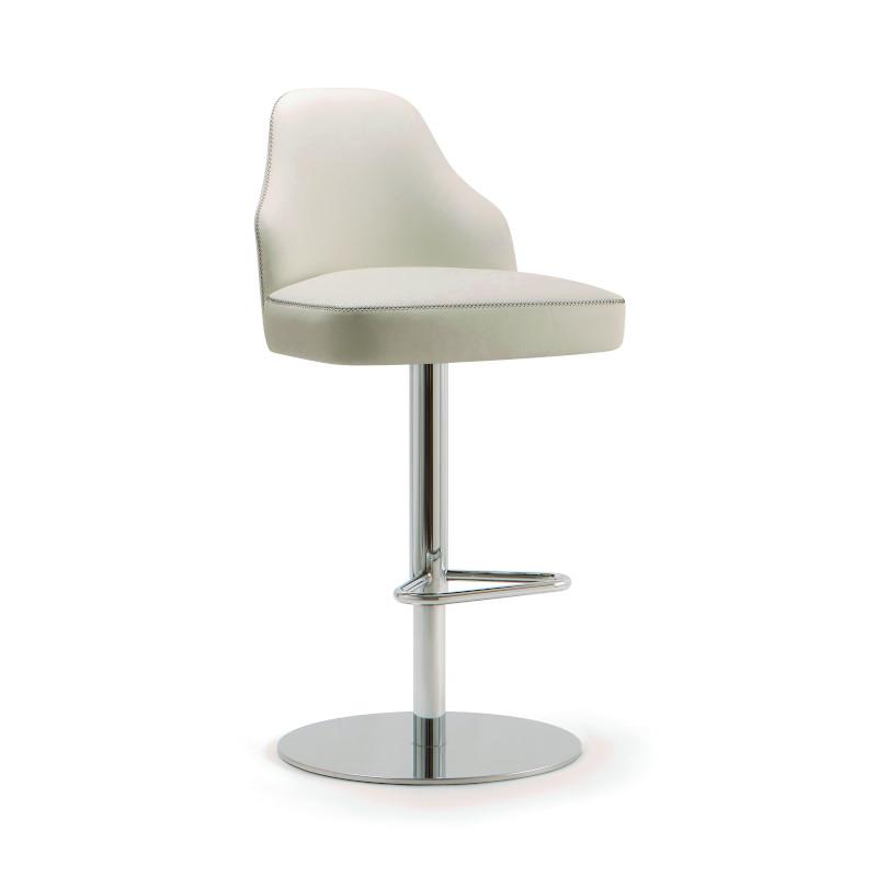 Chicago bar stool, chrome pedestal base Image 1