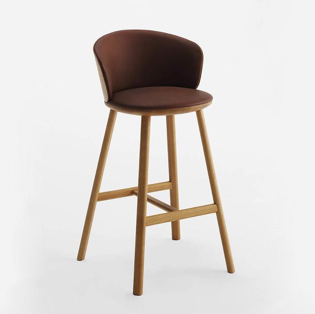 Palmo 2 Bar Stool, Upholstered Seat, Inner Back