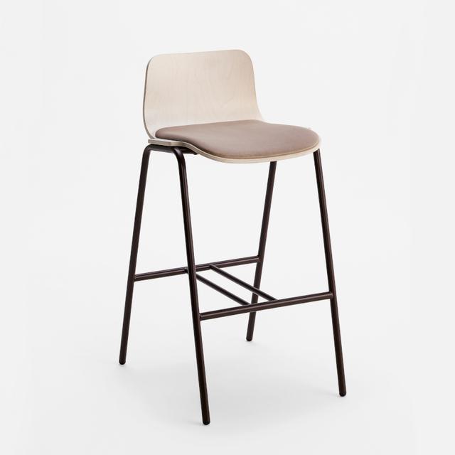 Tipi Bar Stool, Metal Legs, Upholstered Seat