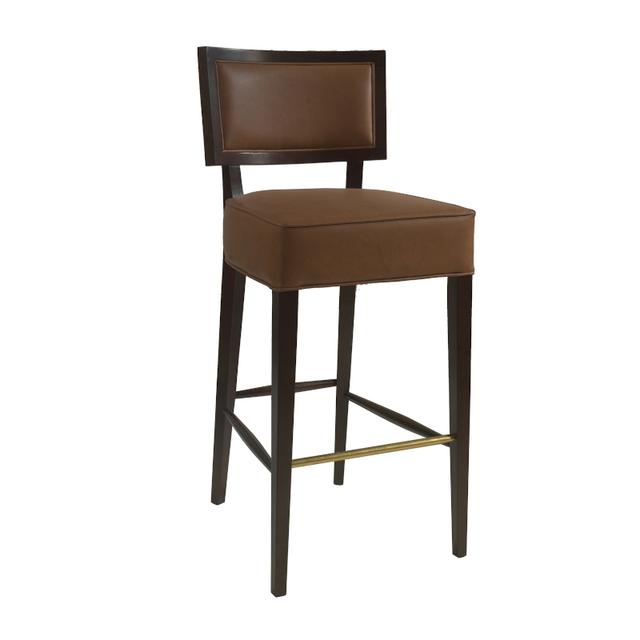 Chicago Bar Stool, Upholstered Wooden Back