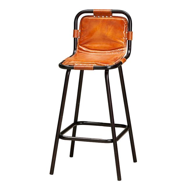 Factory Bar Stool In Leather