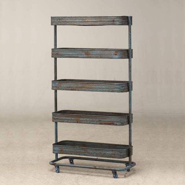 Industrial Wire Mesh Shelving Trolley, Five Tier