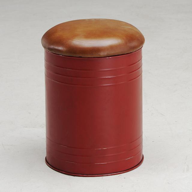 Oil Drum Low Stool, Red