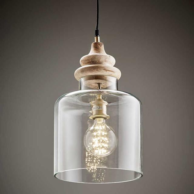 Florence pendant with mango wood top