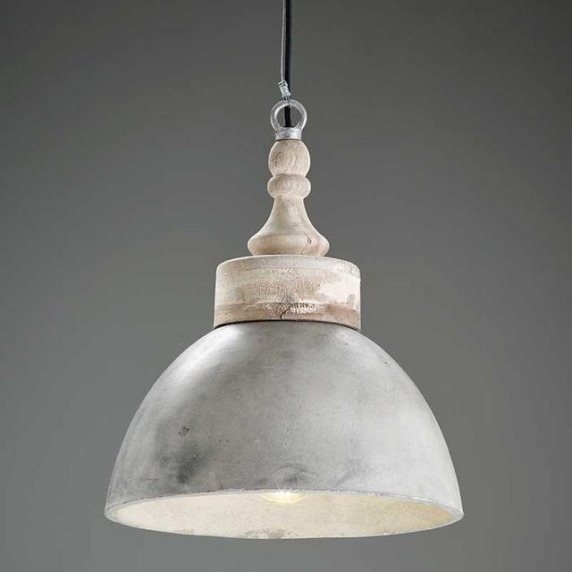 Portland pendant in concrete with mango wood top