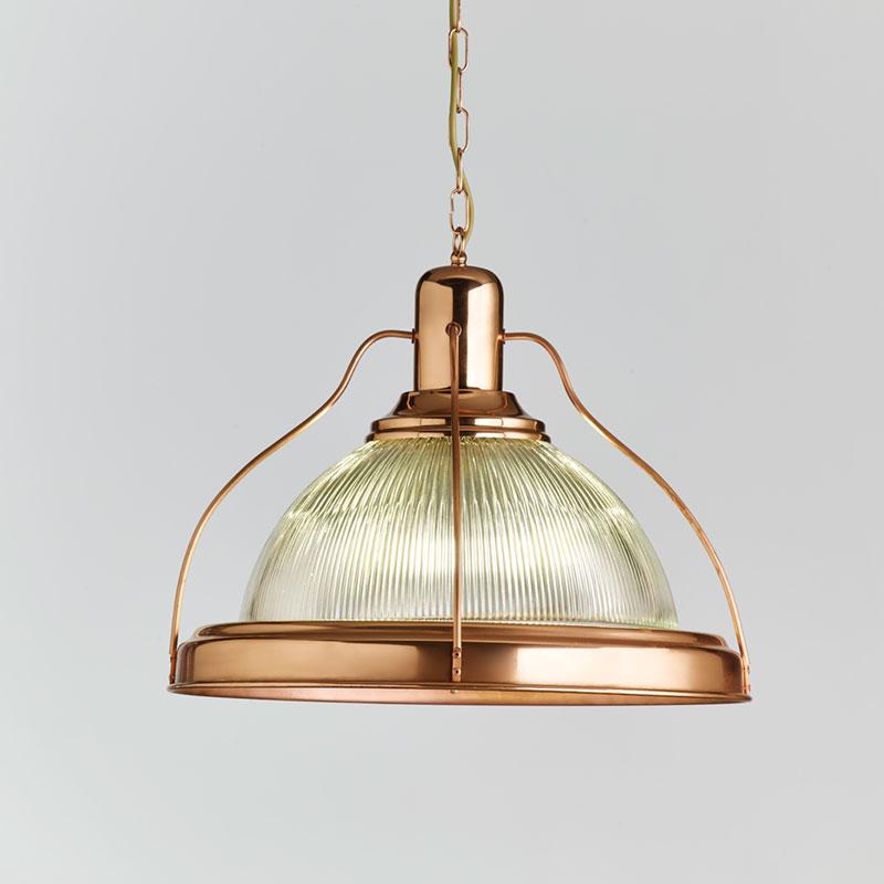 Large prismatic pendant, polished copper Image 1