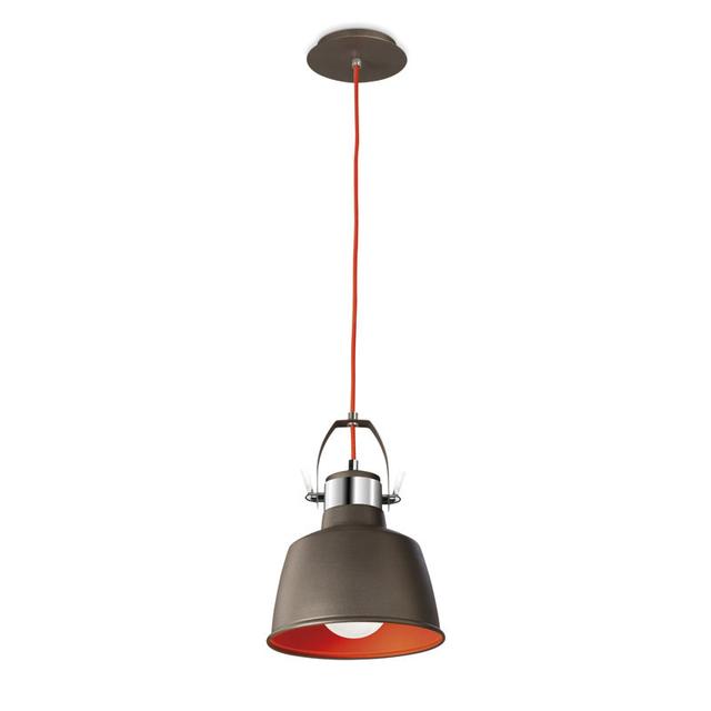 Industrial Pendant In Chrome And Urban Grey