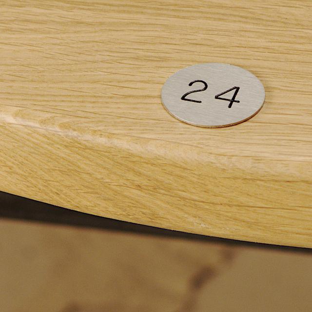 Stainless steel table numbers, engraved