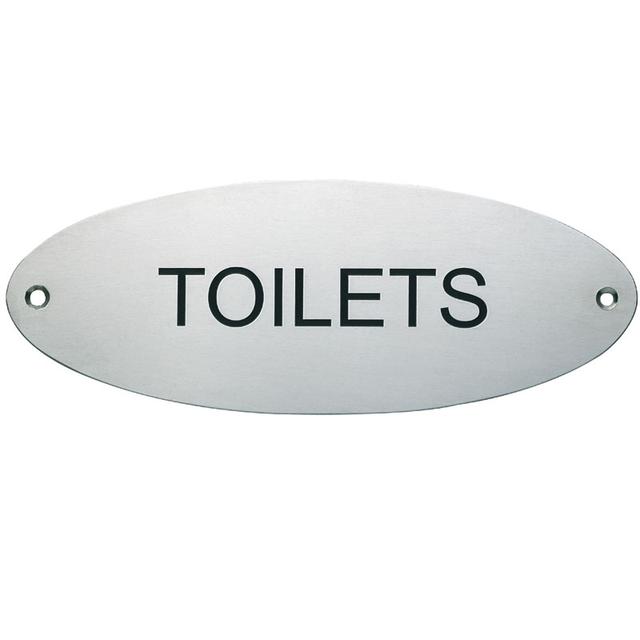 Stainless steel toilet sign