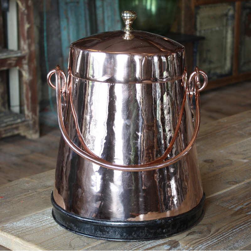 Antique copper ash bucket - ATVMBRA3993