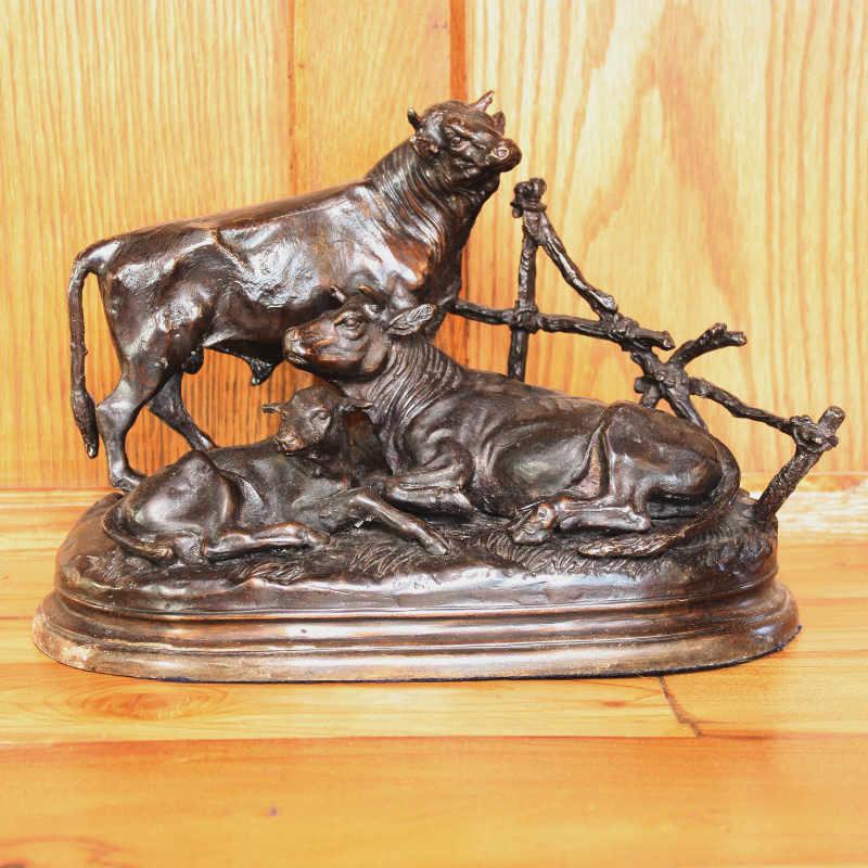 Bronze bull, calf and cow- ATVMBRA4119