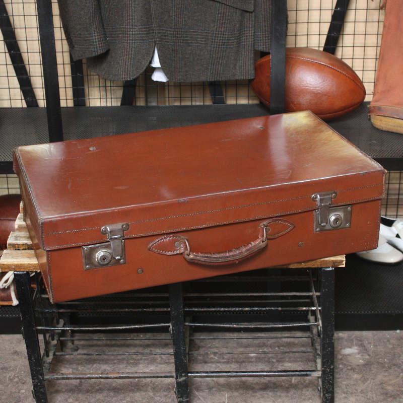 Vintage leather suitcase Image 1